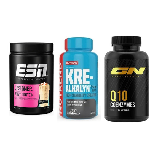 Einsteiger-Set: ESN Designer + Nutrend Kre-Alka + GN Q10 Health – alle enthaltenen Artikel