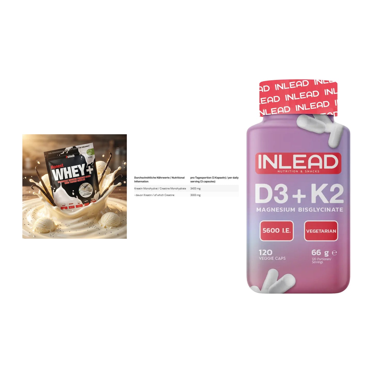 Einsteiger-Set: Sinob Honest + INLEAD Creatine + INLEAD Vitamin – alle enthaltenen Artikel