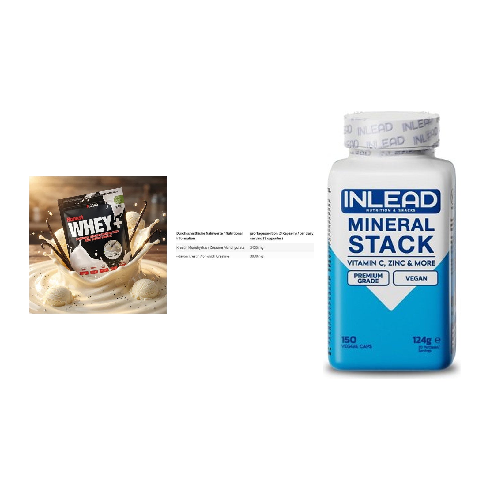 Einsteiger-Set: Sinob Honest + INLEAD Creatine + INLEAD Mineral – alle enthaltenen Artikel