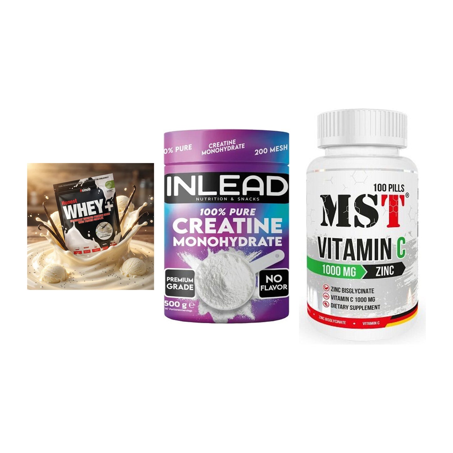 Einsteiger-Set: Sinob Honest + INLEAD Creatine + MST Vitamin C – alle enthaltenen Artikel