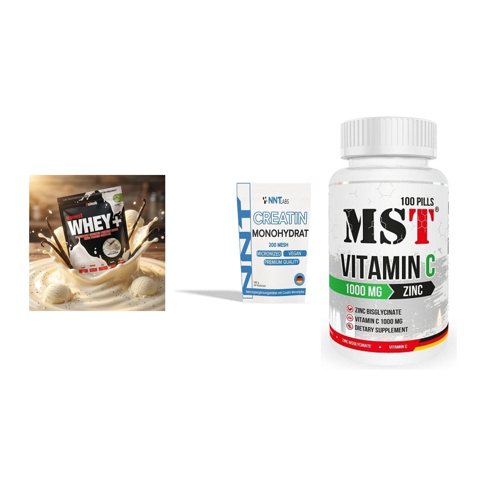 Einsteiger-Set: Sinob Honest + NNT Creatin + MST Vitamin C – alle enthaltenen Artikel