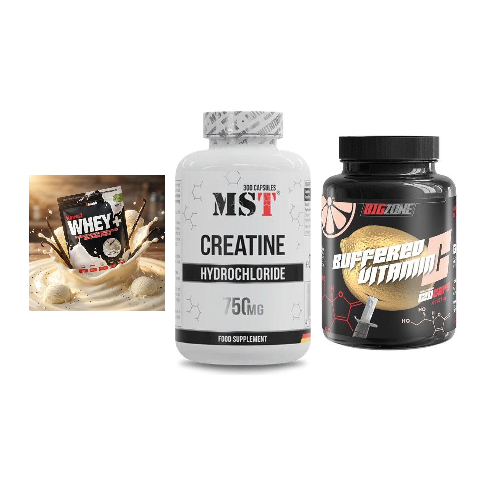 Einsteiger-Set: Sinob Honest + MST Creatine HCL + Big Zone Buffere – alle enthaltenen Artikel