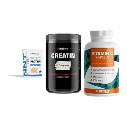 Einsteiger-Set: NNT Whey + Sinob Creatin + ProFuel Vitamin – alle enthaltenen Artikel