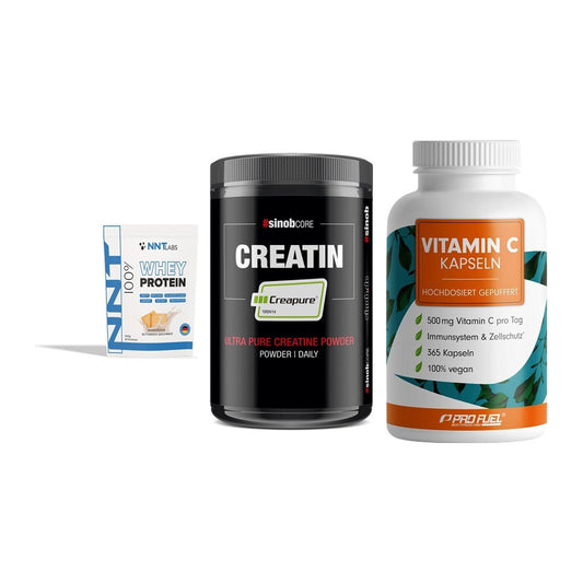 Einsteiger-Set: NNT Whey + Sinob Creatin + ProFuel Vitamin – alle enthaltenen Artikel