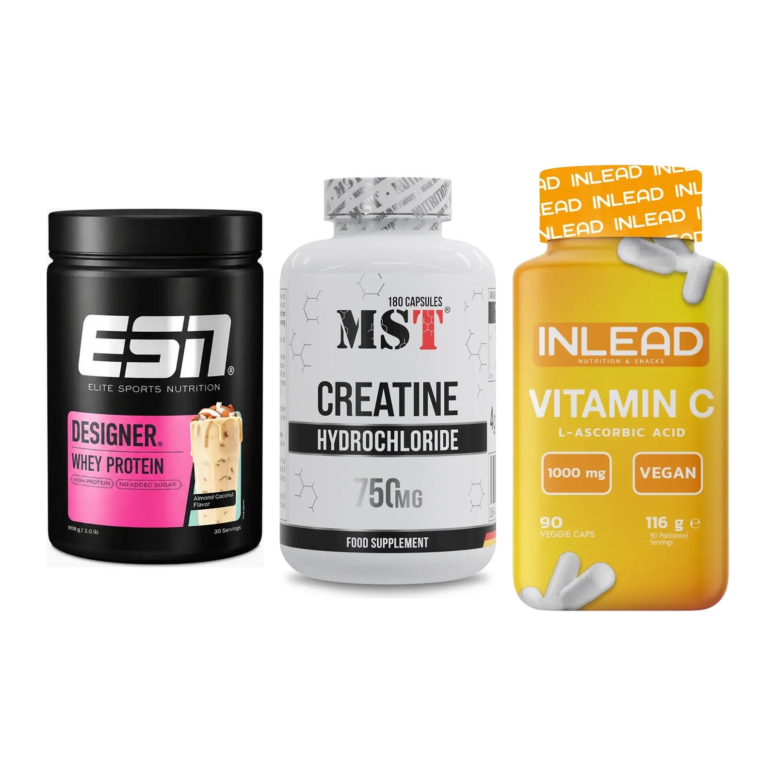 Einsteiger-Set: ESN Designer + MST Creatine HCL + INLEAD Vitamin C – alle enthaltenen Artikel