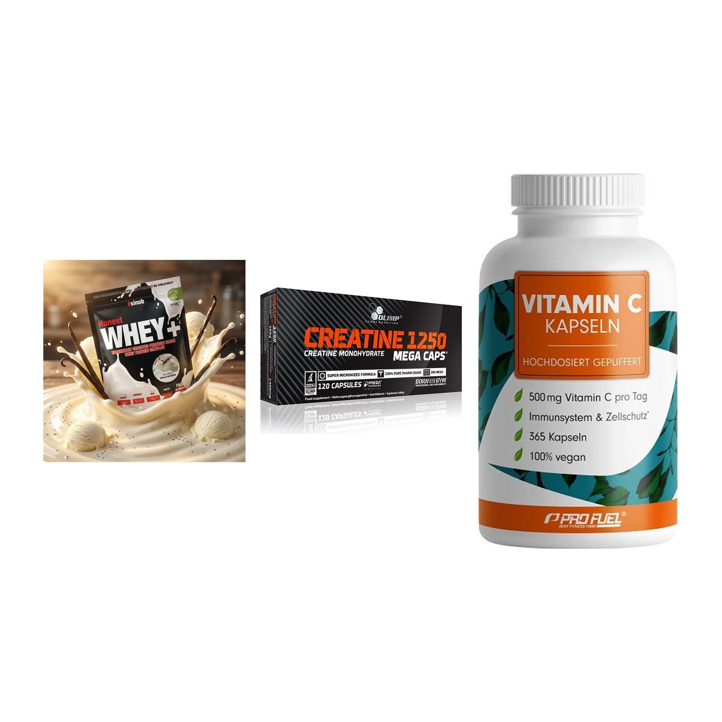 Einsteiger-Set: Sinob Honest + Olimp Creatine + ProFuel Vitamin – alle enthaltenen Artikel
