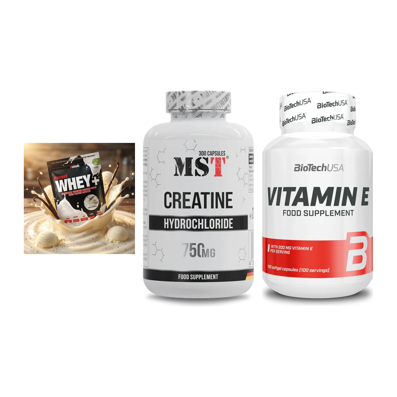 Einsteiger-Set: Sinob Honest + MST Creatine HCL + BioTech Vitamin – alle enthaltenen Artikel