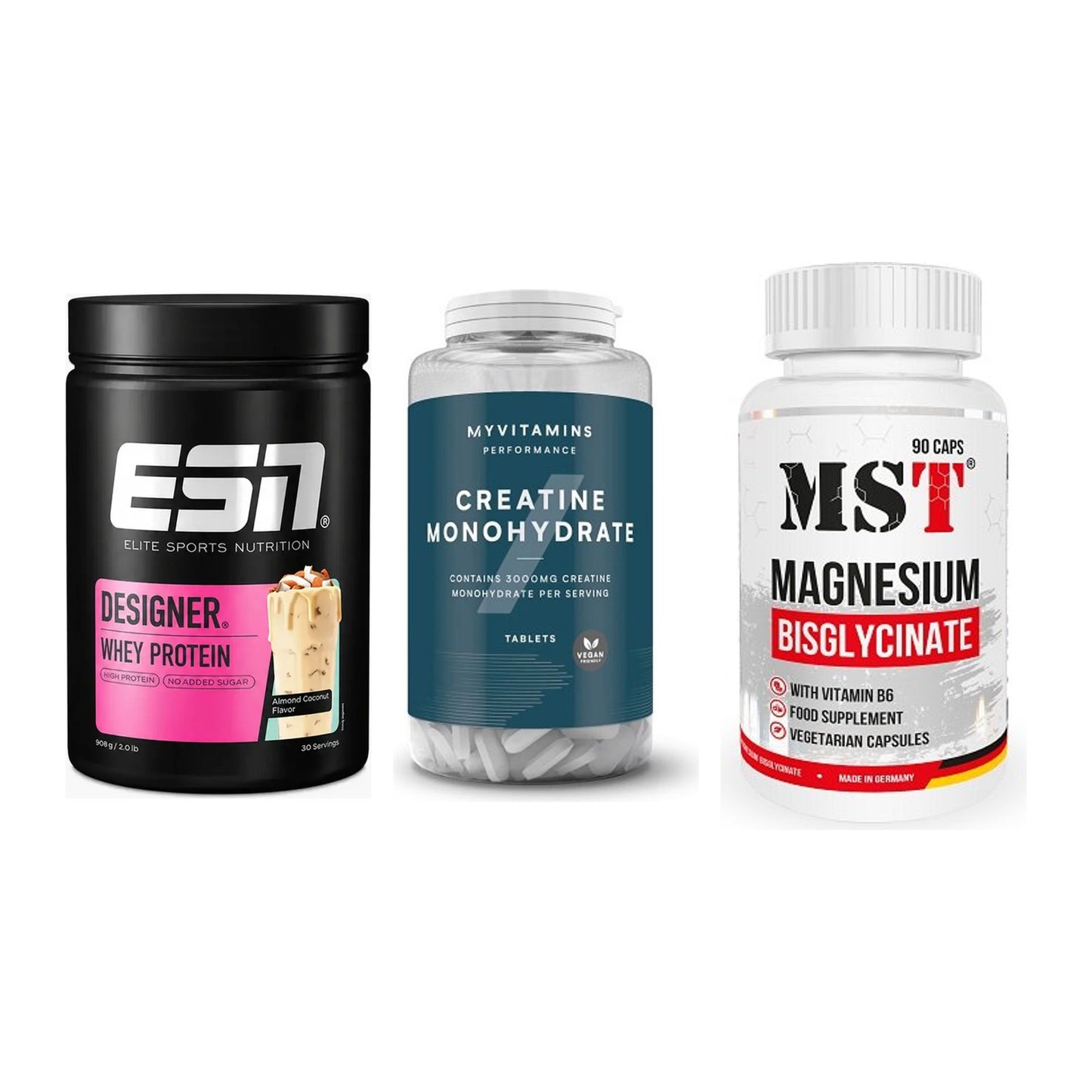 Einsteiger-Set: ESN Designer + MyProtein + MST Magnesium – alle enthaltenen Artikel