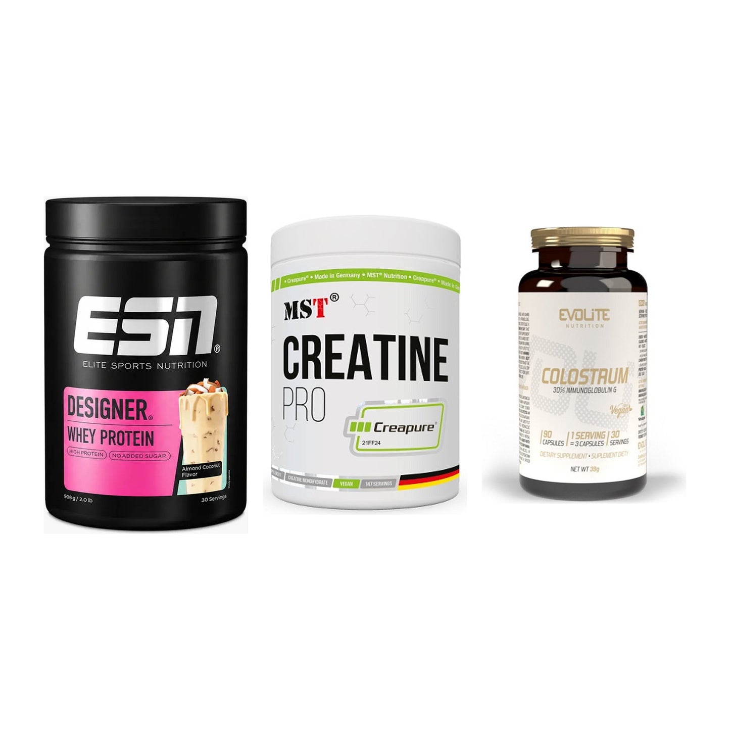 Einsteiger-Set: ESN Designer + MST Creatin Pro + Evolite Nutritio – alle enthaltenen Artikel