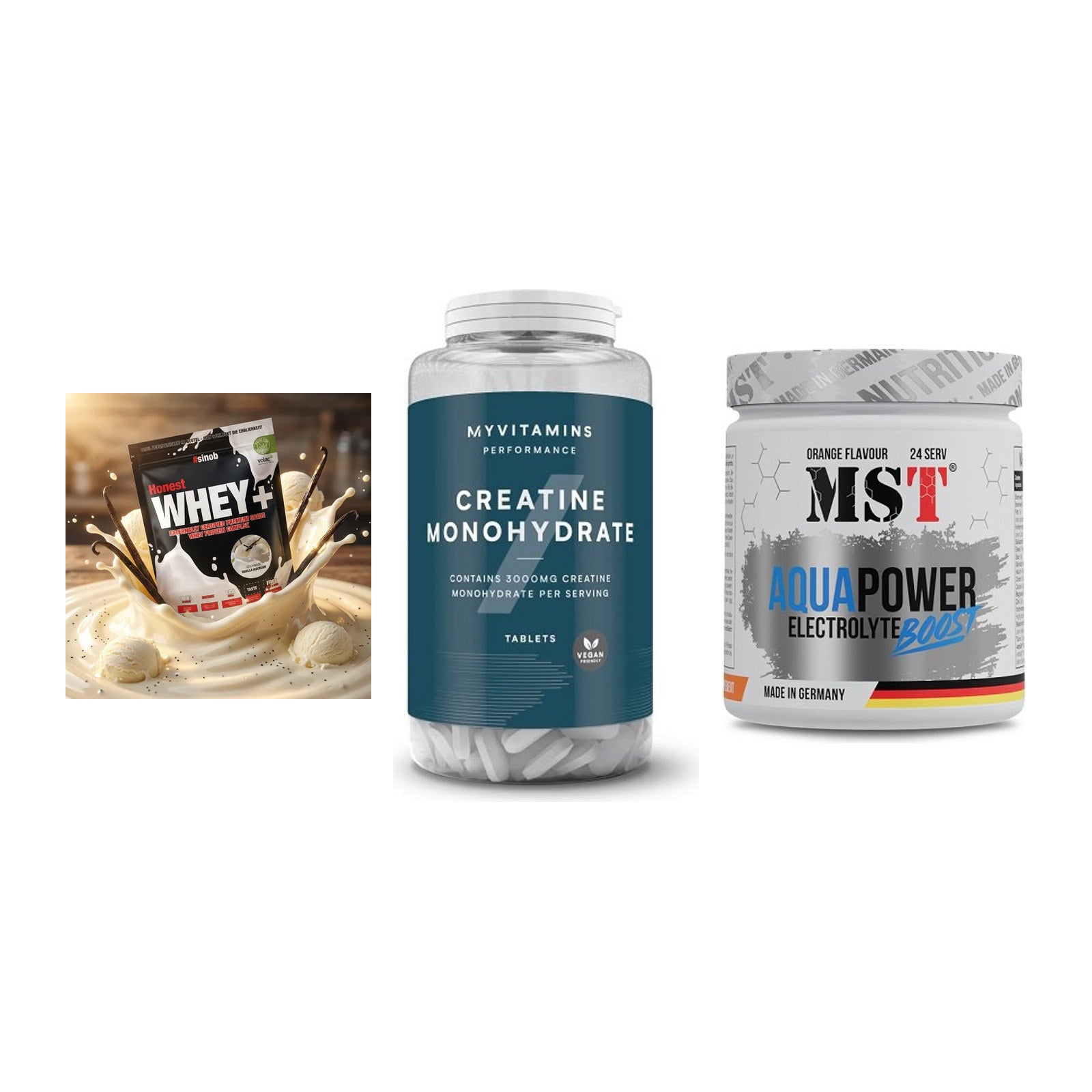 Einsteiger-Set: Sinob Honest + MyProtein + MST Aqua Power – alle enthaltenen Artikel