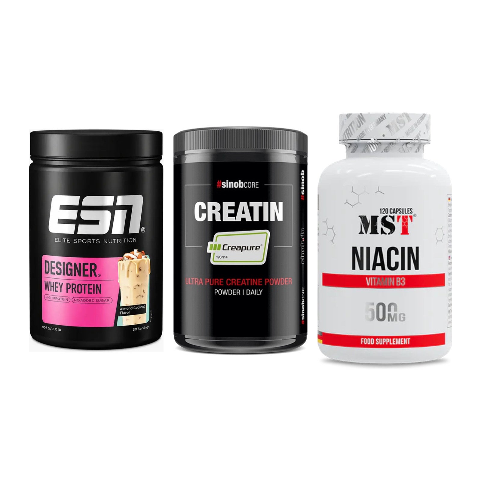 Einsteiger-Set: ESN Designer + Sinob Creatin + MST Niacin – alle enthaltenen Artikel