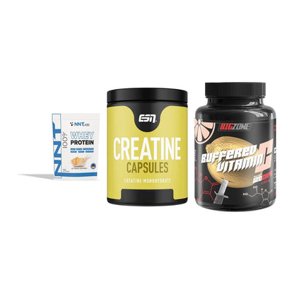Einsteiger-Set: NNT Whey + ESN Ultrapure + Big Zone Buffere – alle enthaltenen Artikel