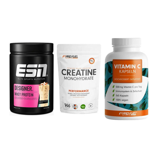 Einsteiger-Set: ESN Designer + ProFuel Creatine + ProFuel Vitamin – alle enthaltenen Artikel