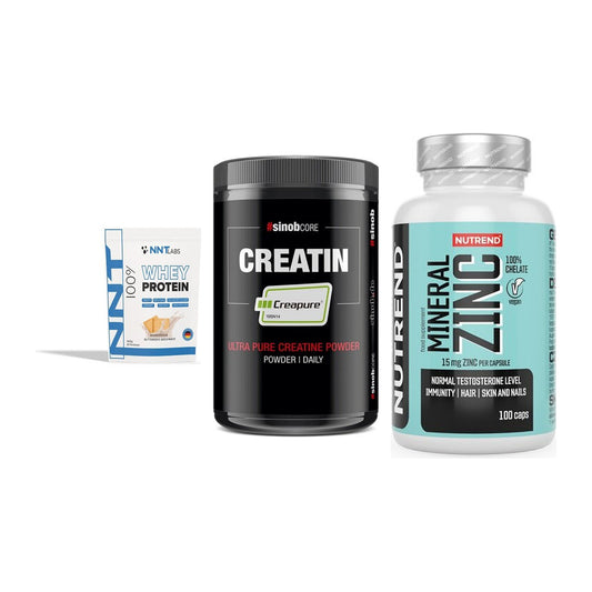 Einsteiger-Set: NNT Whey + Sinob Creatin + Nutrend Zinc – alle enthaltenen Artikel