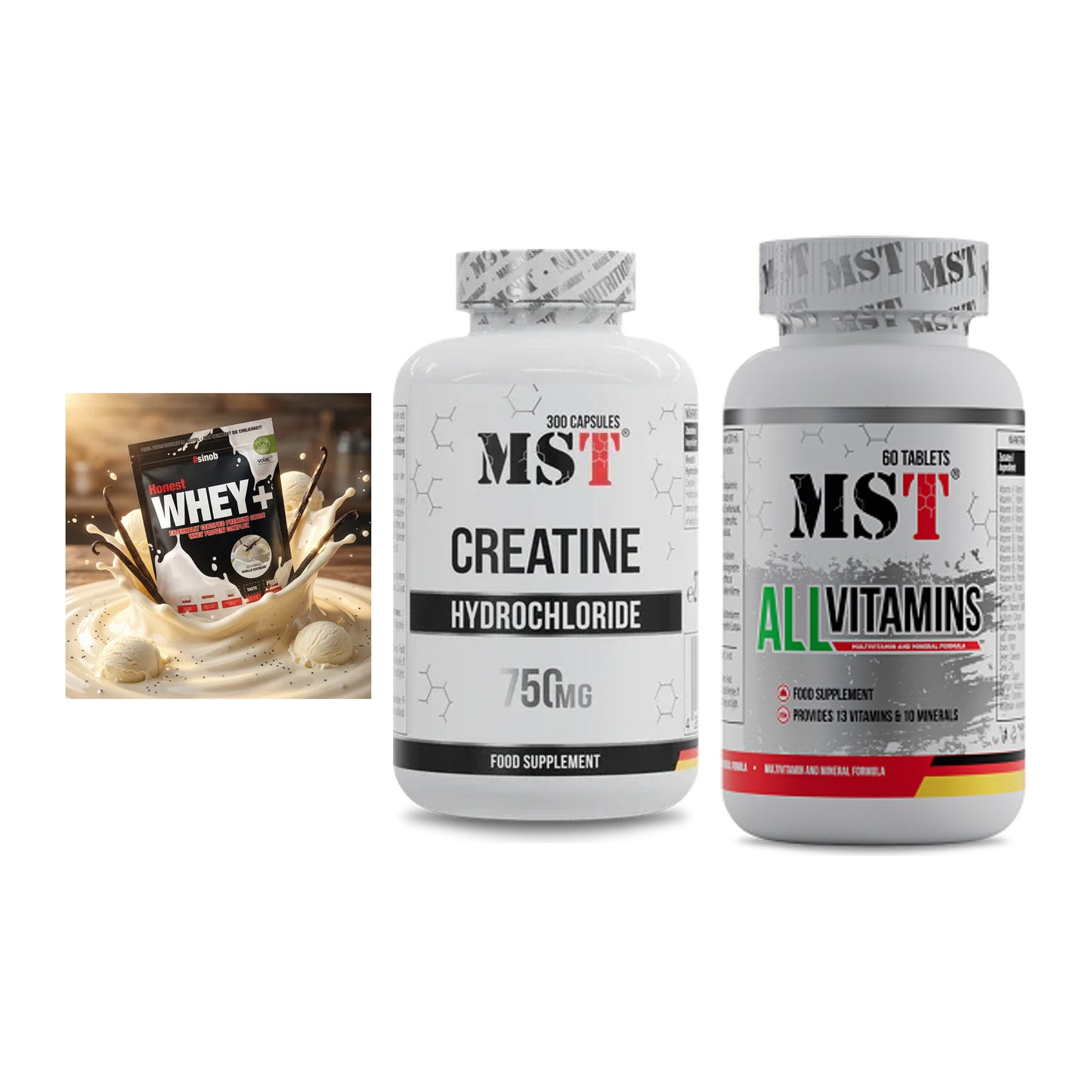 Einsteiger-Set: Sinob Honest + MST Creatine HCL + MST All Vitamins – alle enthaltenen Artikel