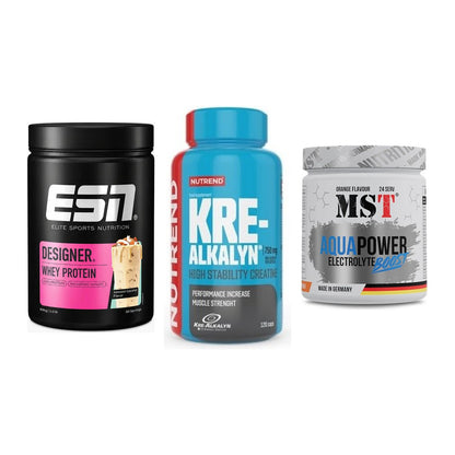 Einsteiger-Set: ESN Designer + Nutrend Kre-Alka + MST Aqua Power – alle enthaltenen Artikel