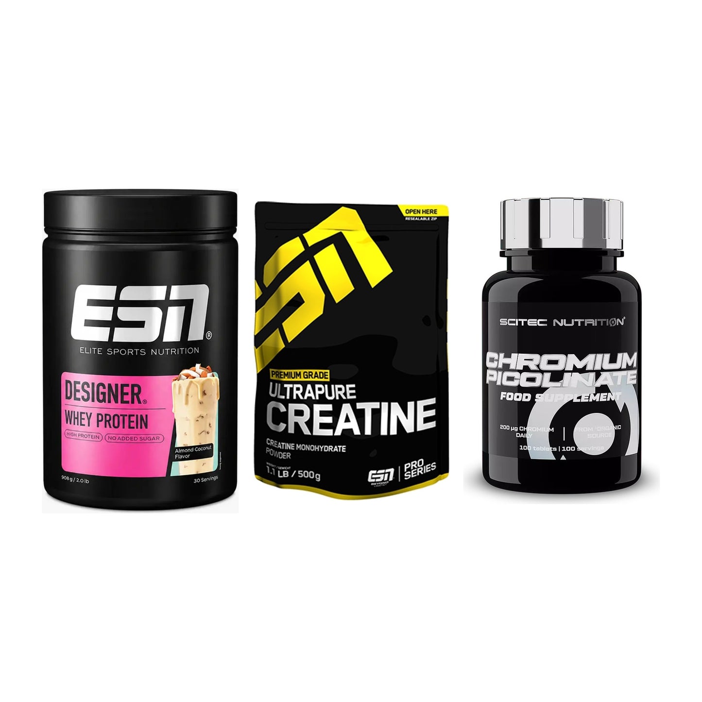 Einsteiger-Set: ESN Designer + ESN Ultrapure + Scitec Chromium – alle enthaltenen Artikel