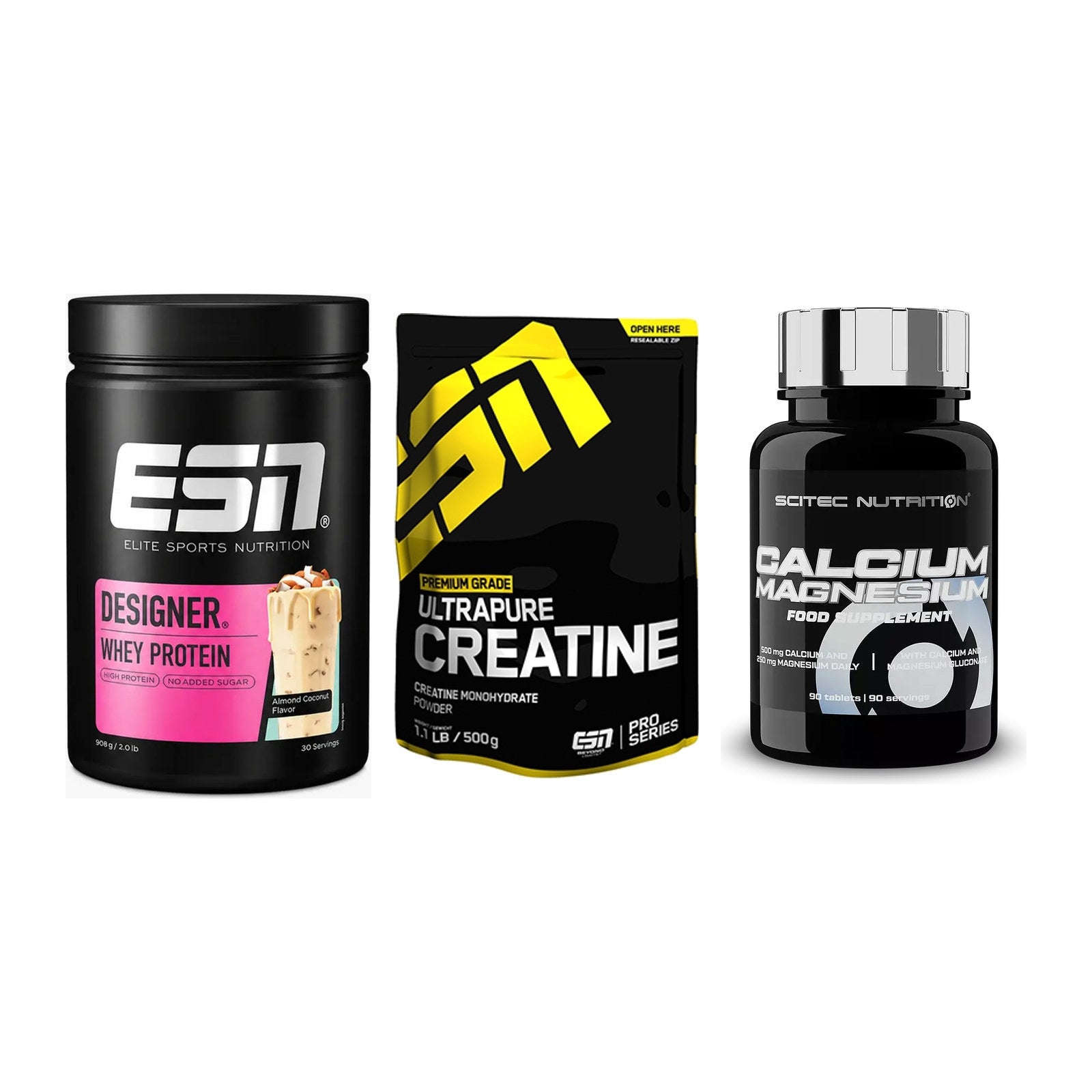Einsteiger-Set: ESN Designer + ESN Ultrapure + Scitec Calcium – alle enthaltenen Artikel