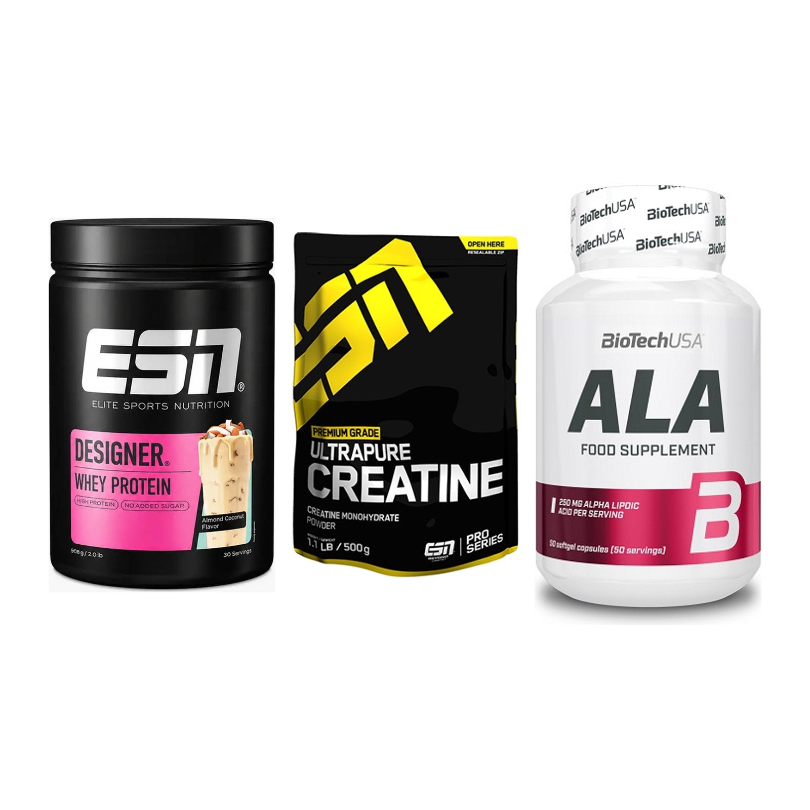 Einsteiger-Set: ESN Designer + ESN Ultrapure + BioTech ALA – alle enthaltenen Artikel