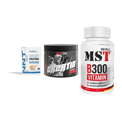 Einsteiger-Set: NNT Whey + Big Zone Creatin + MST B300 B-Compl – alle enthaltenen Artikel