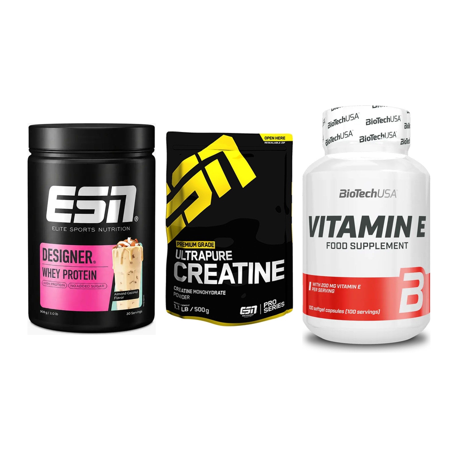 Einsteiger-Set: ESN Designer + ESN Ultrapure + BioTech Vitamin – alle enthaltenen Artikel