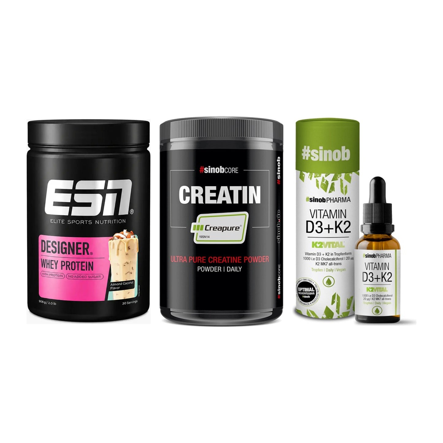Einsteiger-Set: ESN Designer + Sinob Creatin + Sinob Vitamin D3 – alle enthaltenen Artikel