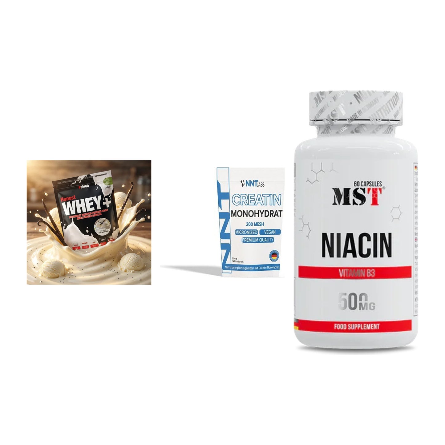 Einsteiger-Set: Sinob Honest + NNT Creatin + MST Niacin – alle enthaltenen Artikel