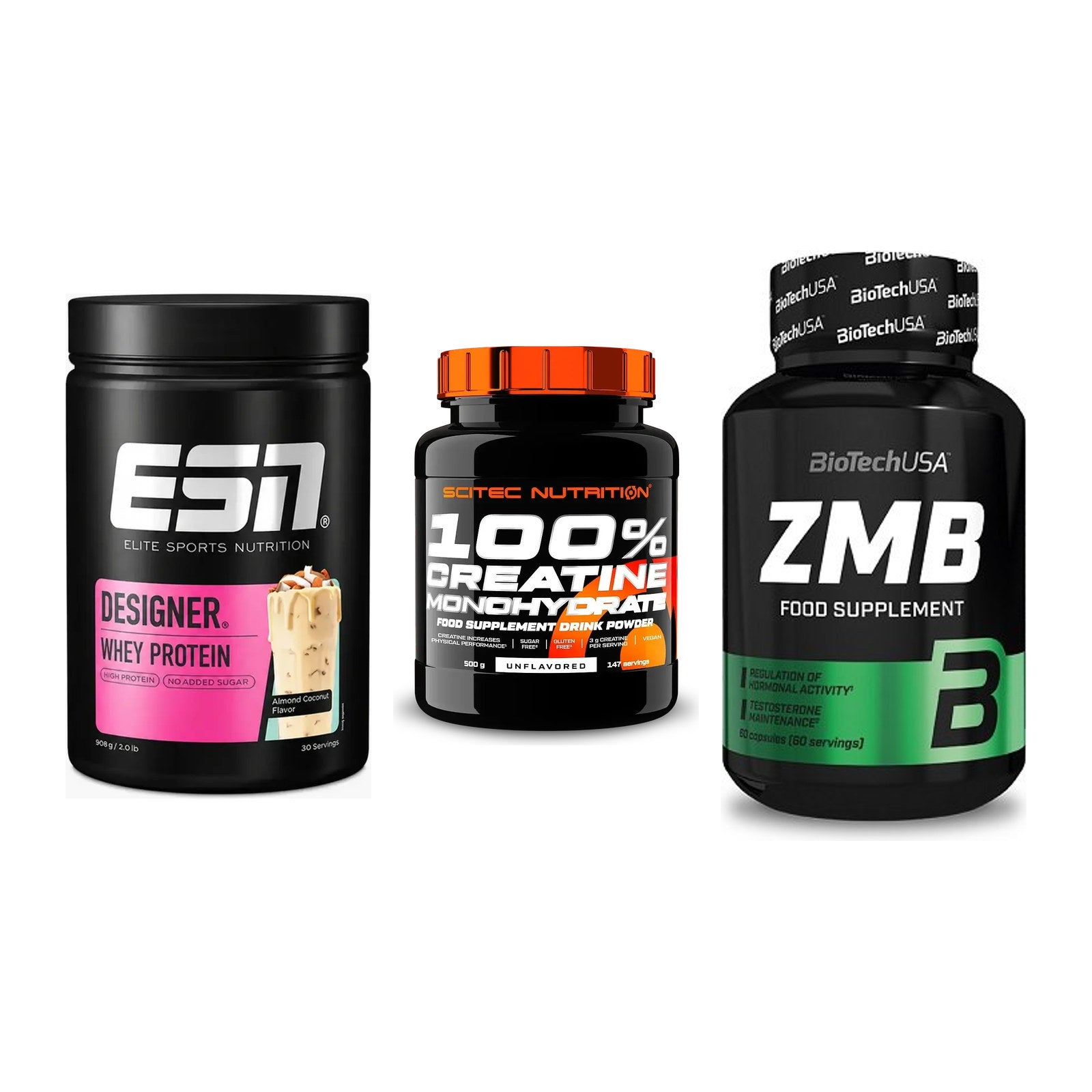 Einsteiger-Set: ESN Designer + Scitec Creatine + BioTech ZMB – alle enthaltenen Artikel