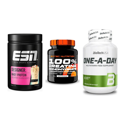 Einsteiger-Set: ESN Designer + Scitec Creatine + BioTech One A – alle enthaltenen Artikel