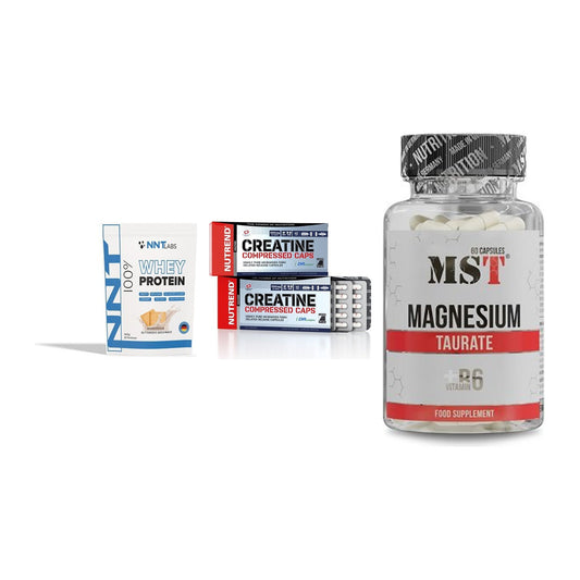 Einsteiger-Set: NNT Whey + Nutrend Creatine + MST Magnesium – alle enthaltenen Artikel