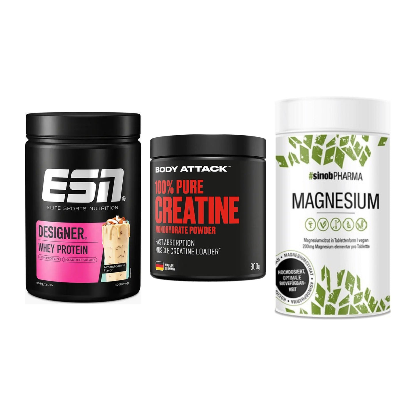 Einsteiger-Set: ESN Designer + Body Attack 100% + Sinob Magnesium – alle enthaltenen Artikel