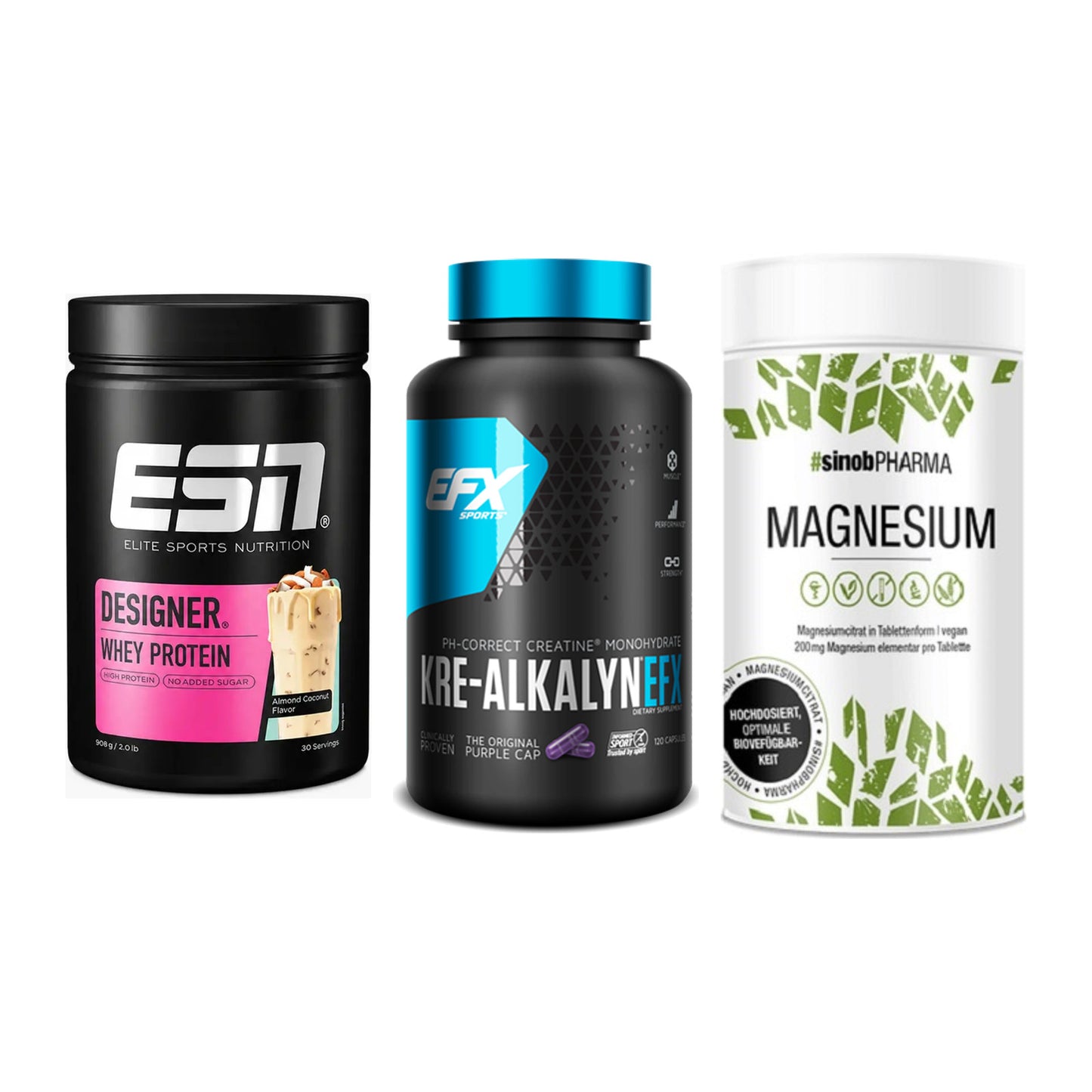 Einsteiger-Set: ESN Designer + EFX Kre-Alkalyn + Sinob Magnesium – alle enthaltenen Artikel