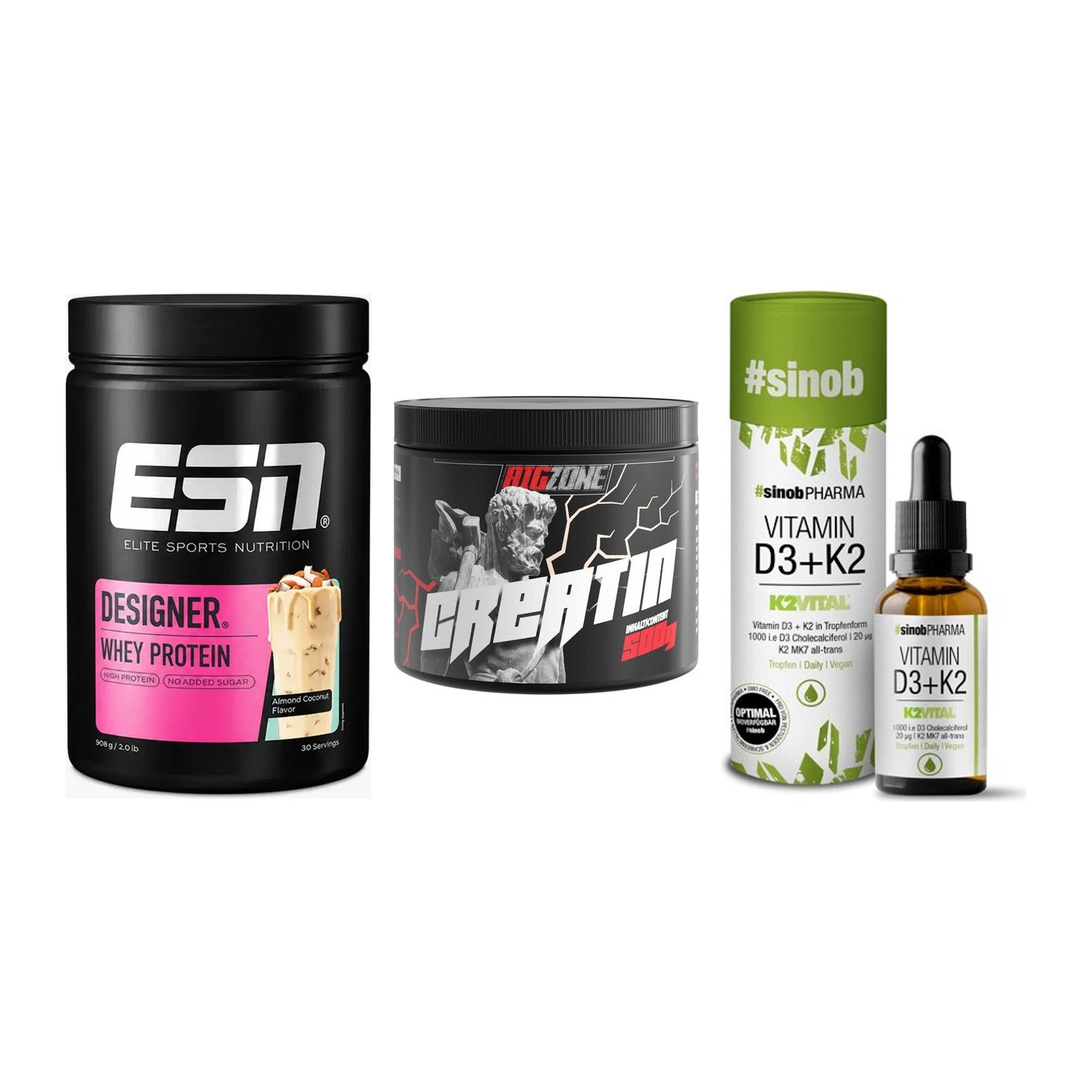 Einsteiger-Set: ESN Designer + Big Zone Creatin + Sinob Vitamin D3 – alle enthaltenen Artikel