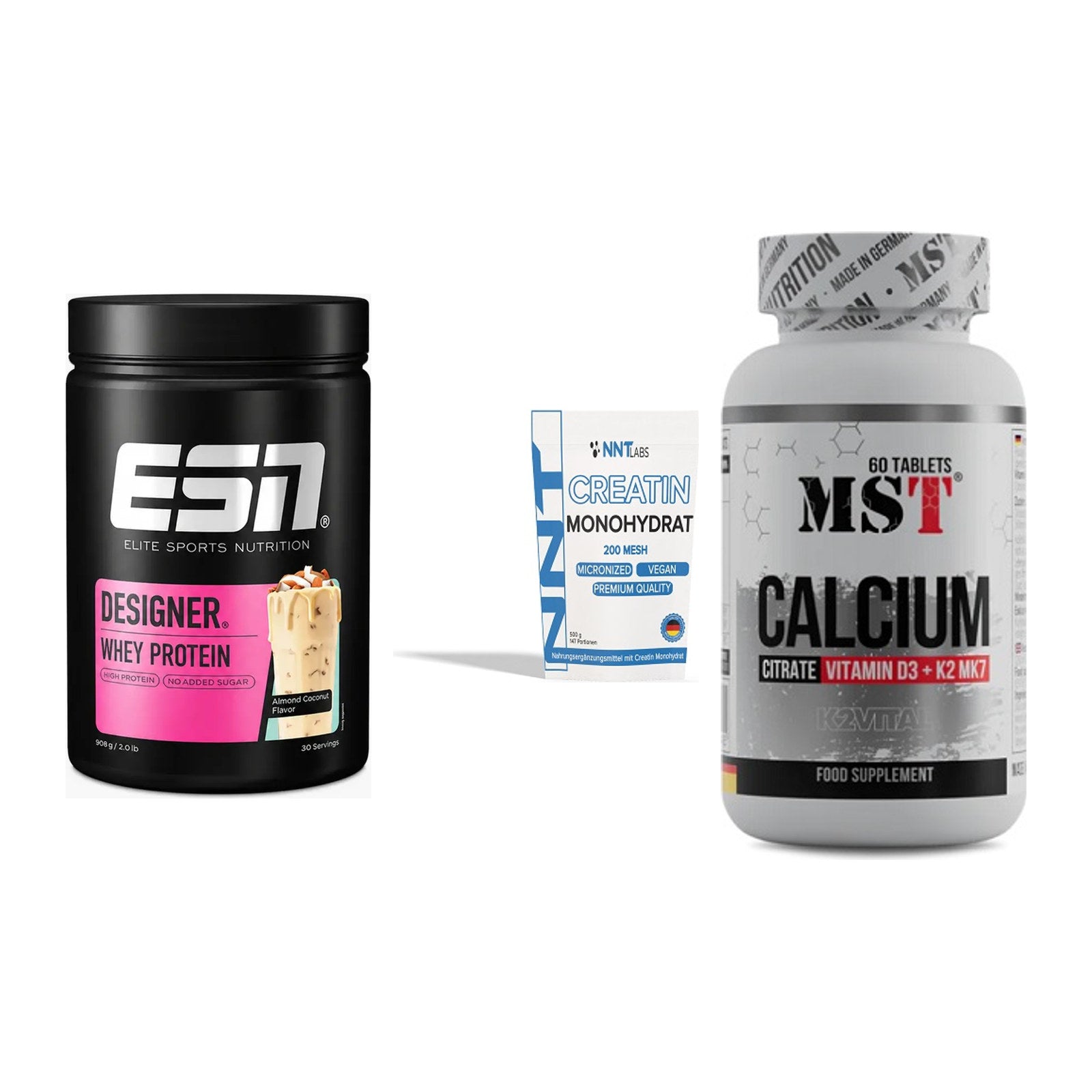 Einsteiger-Set: ESN Designer + NNT Creatin + MST Calcium – alle enthaltenen Artikel