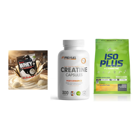 Einsteiger-Set: Sinob Honest + ProFuel Creatine + Olimp Iso Plus – alle enthaltenen Artikel