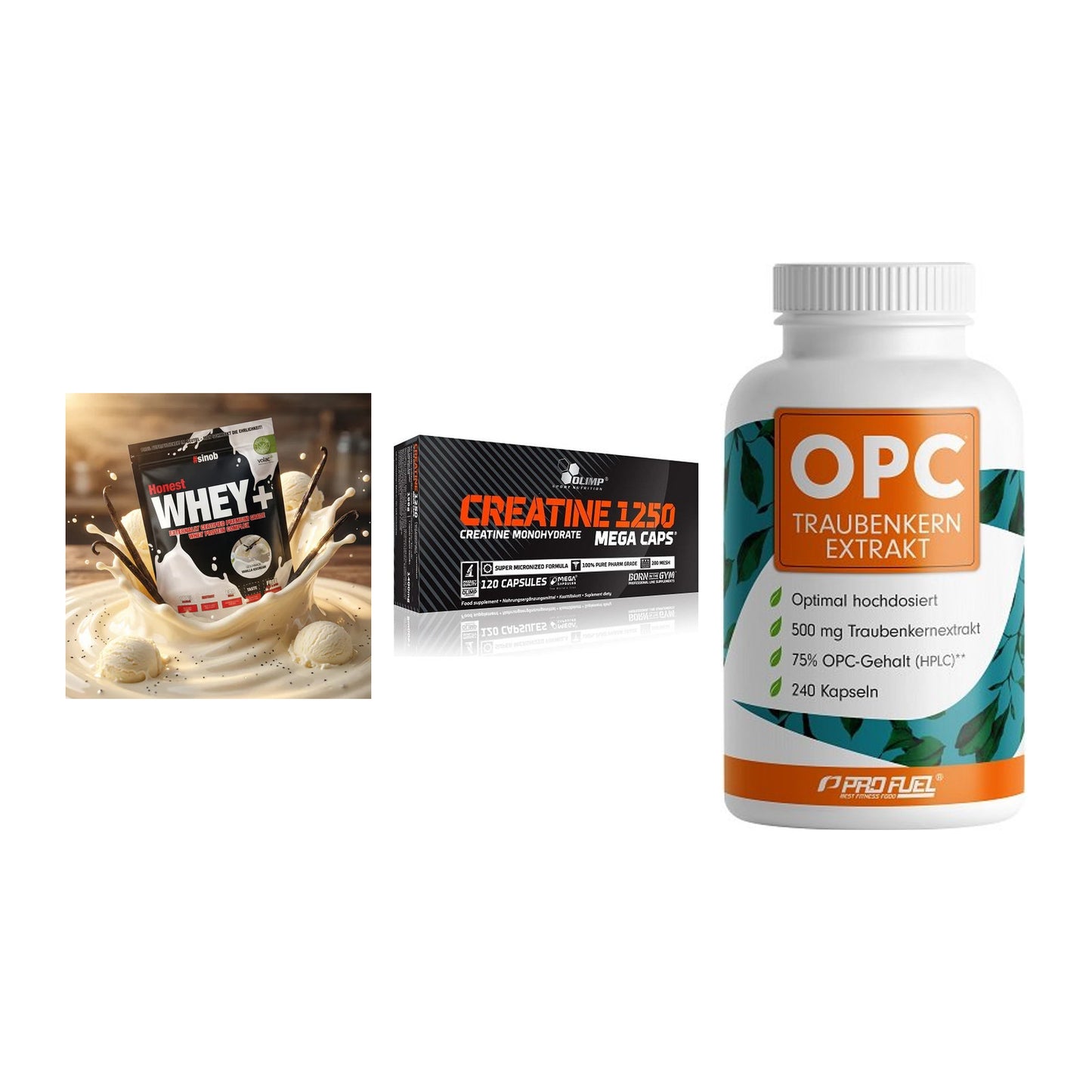 Einsteiger-Set: Sinob Honest + Olimp Creatine + ProFuel OPC – alle enthaltenen Artikel