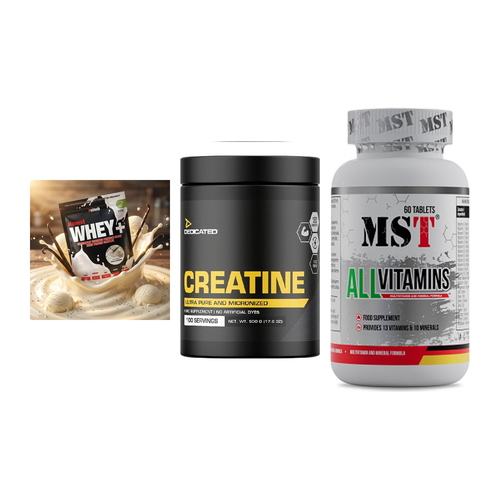 Einsteiger-Set: Sinob Honest + Dedicated + MST All Vitamins – alle enthaltenen Artikel