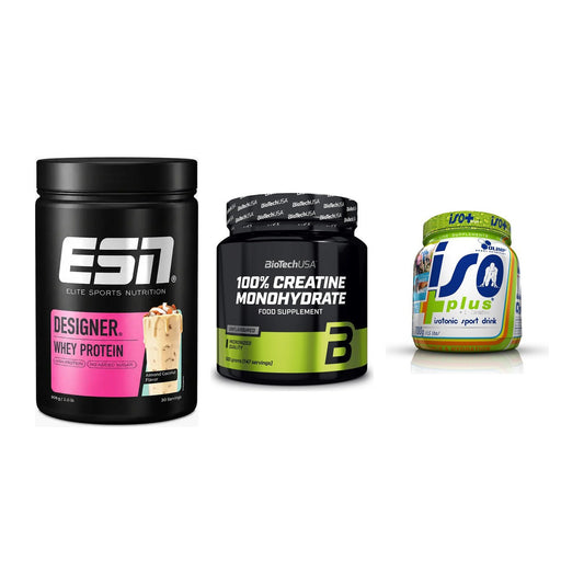 Einsteiger-Set: ESN Designer + BioTech Creatine + Olimp Iso Plus – alle enthaltenen Artikel