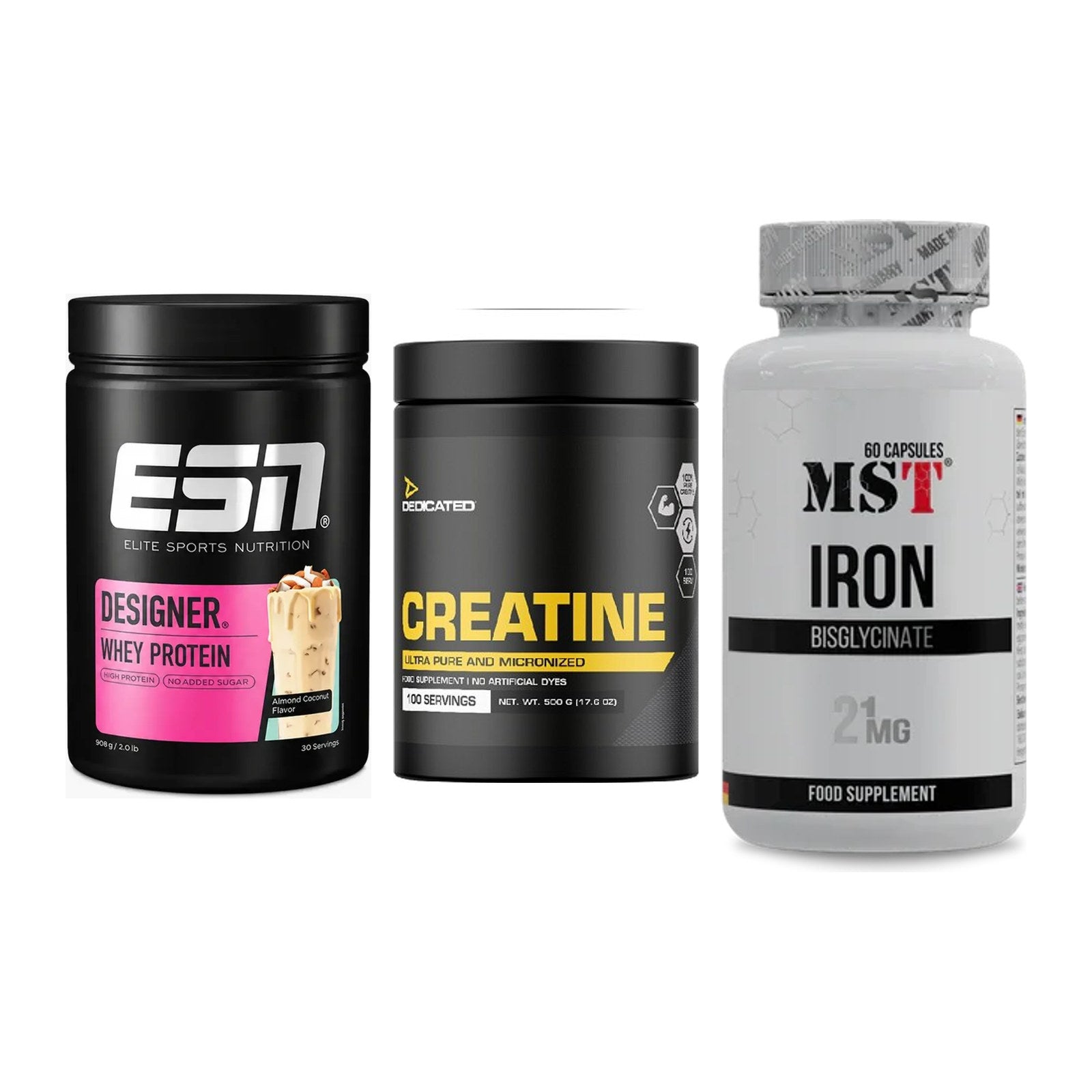 Einsteiger-Set: ESN Designer + Dedicated + MST Iron Bisglyc – alle enthaltenen Artikel