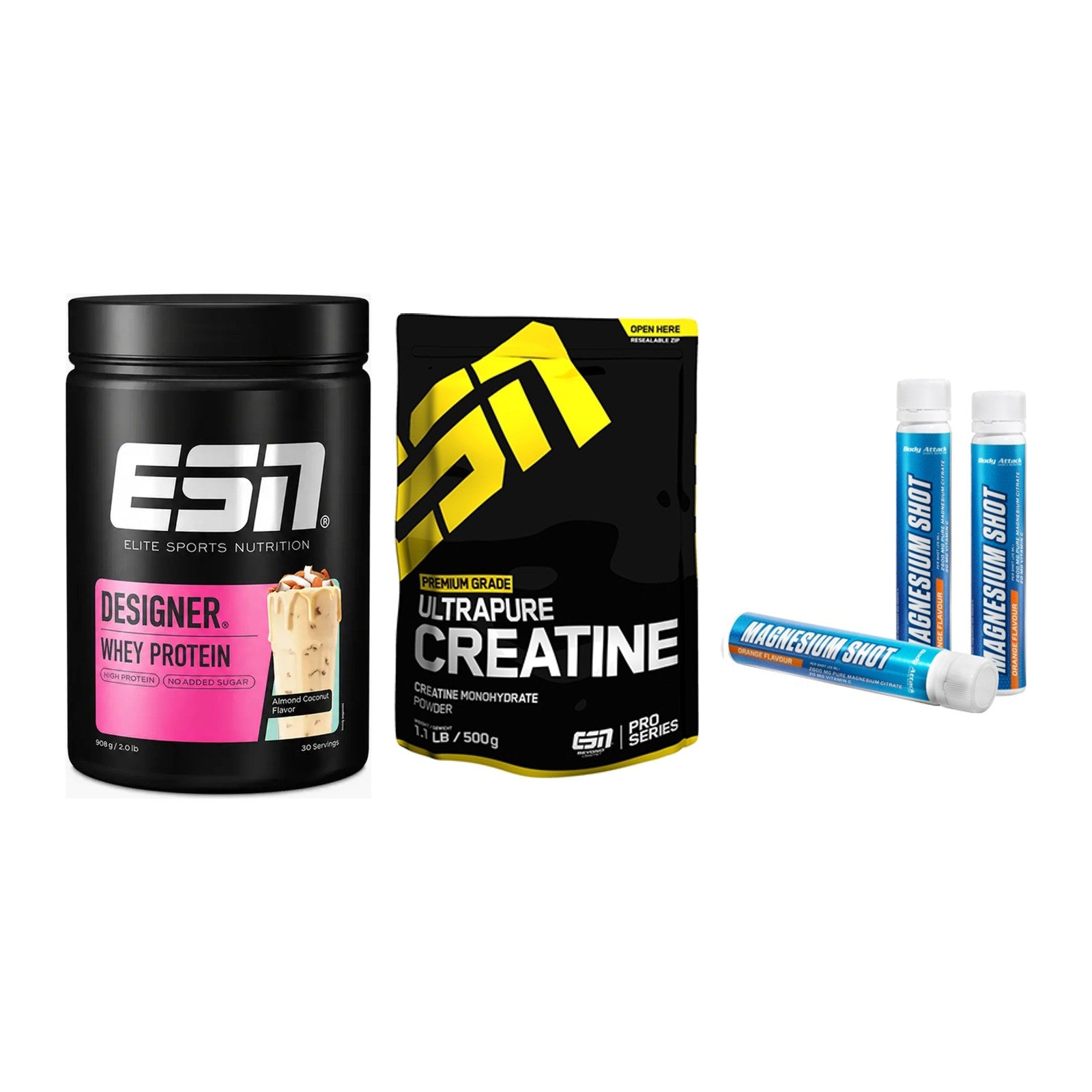 Einsteiger-Set: ESN Designer + ESN Ultrapure + Body Attack – alle enthaltenen Artikel