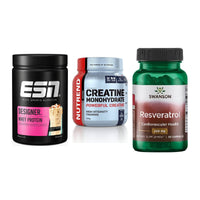 Einsteiger-Set: ESN Designer + Nutrend Creatine + Swanson Resverat