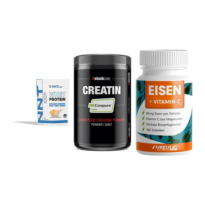 Einsteiger-Set: NNT Whey + Sinob Creatin + ProFuel EISEN – alle enthaltenen Artikel