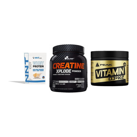 Einsteiger-Set: NNT Whey + Olimp Creatine + Peak Vitamin – alle enthaltenen Artikel