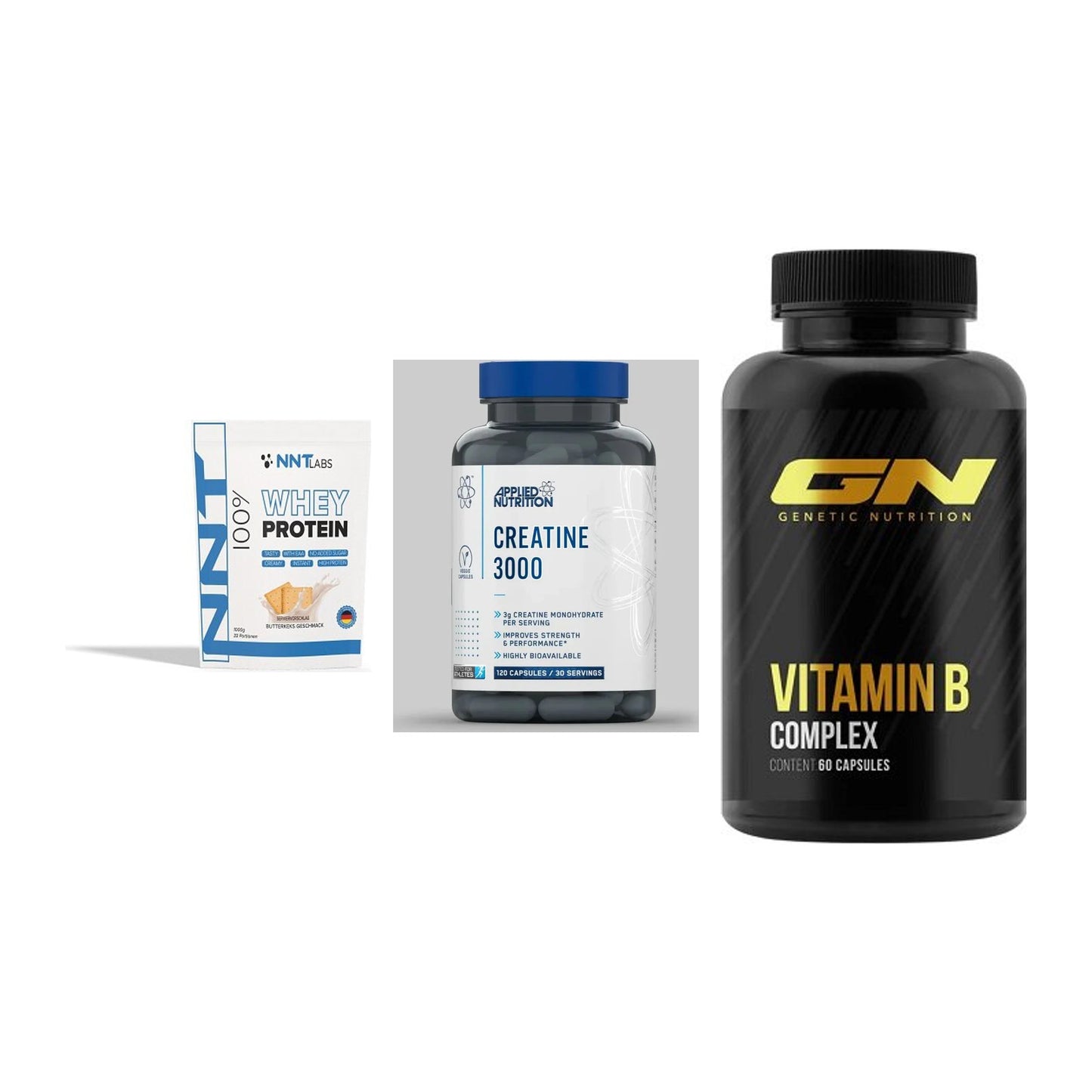 Einsteiger-Set: NNT Whey + Applied Nutritio + GN Vitamin – alle enthaltenen Artikel