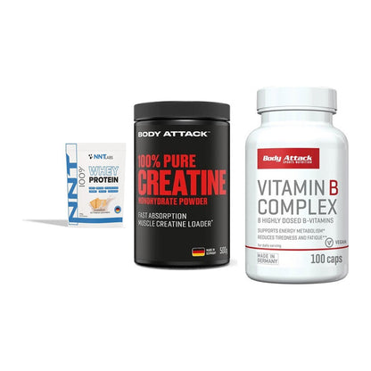 Einsteiger-Set: NNT Whey + Body Attack 100% + Body Attack – alle enthaltenen Artikel