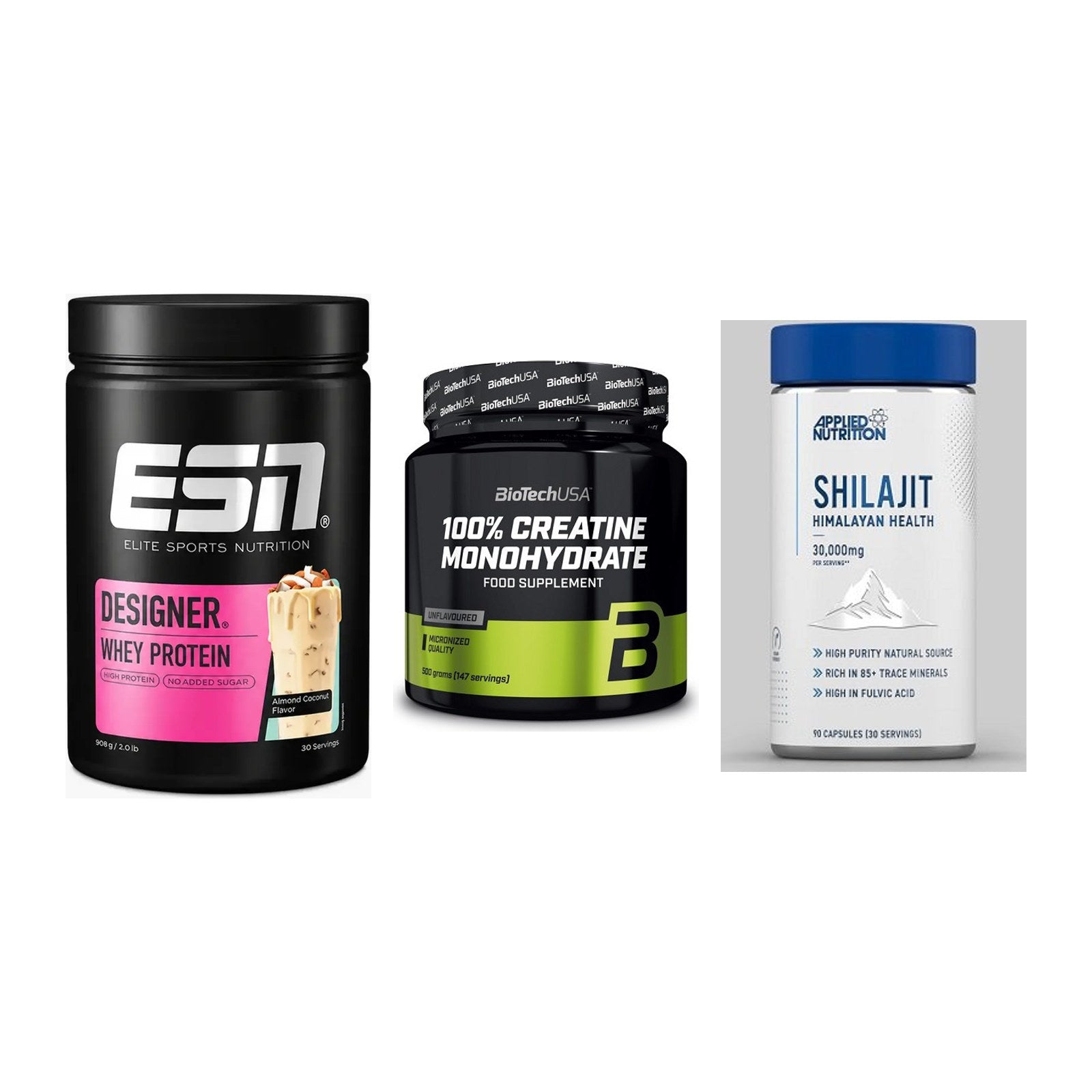 Einsteiger-Set: ESN Designer + BioTech Creatine + Applied Nutritio – alle enthaltenen Artikel