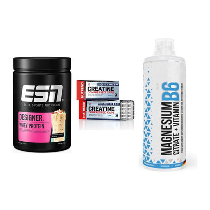 Einsteiger-Set: ESN Designer + Nutrend Creatine + MST Magnesium B6 – alle enthaltenen Artikel