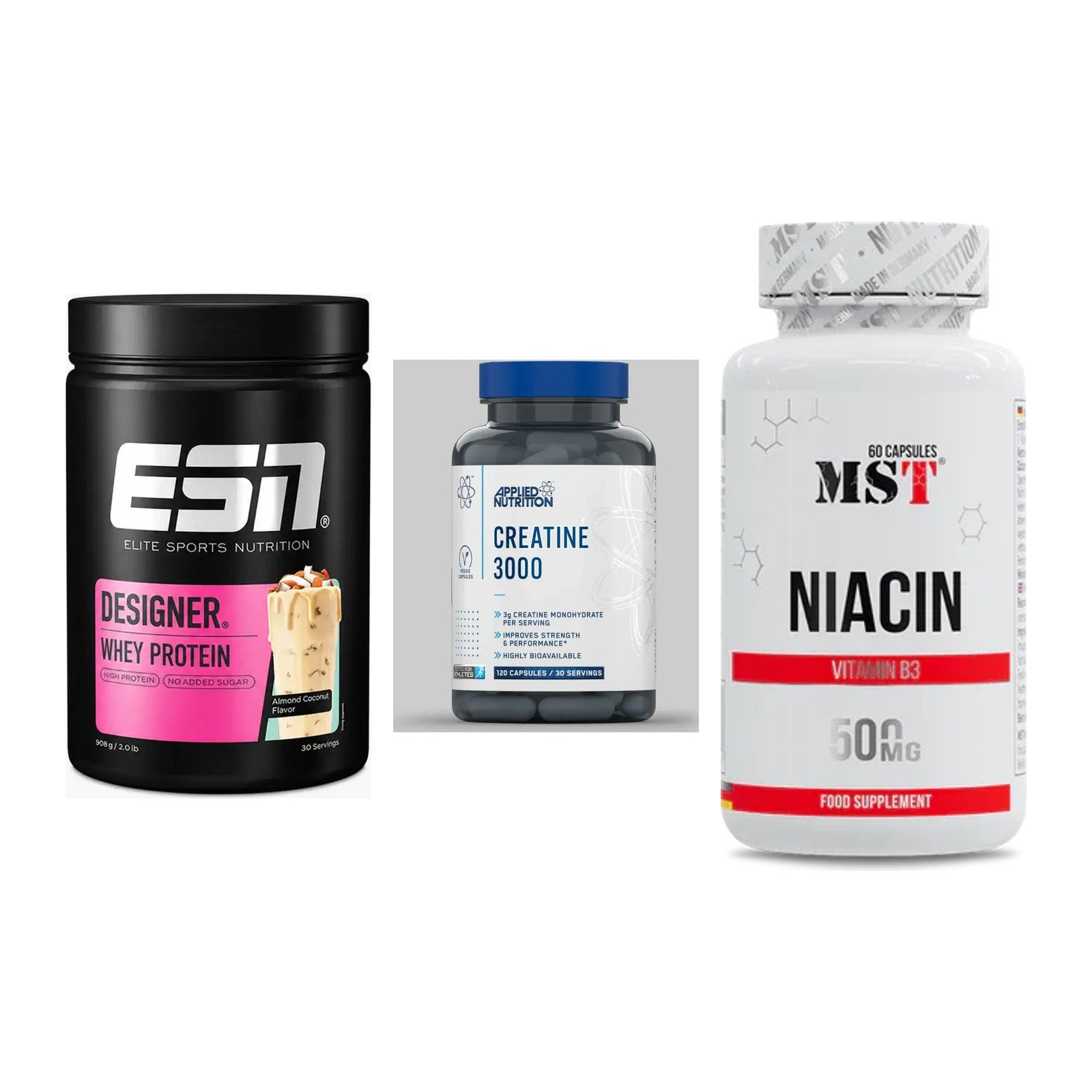 Einsteiger-Set: ESN Designer + Applied Nutritio + MST Niacin – alle enthaltenen Artikel
