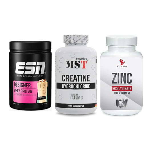 Einsteiger-Set: ESN Designer + MST Creatine HCL + #GYMJUICE ZINC – alle enthaltenen Artikel