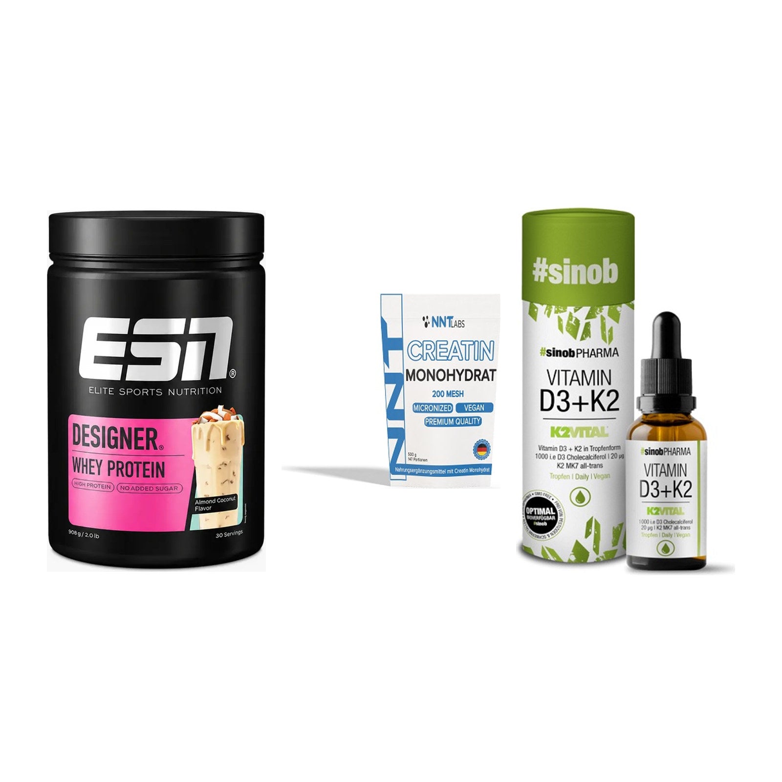 Einsteiger-Set: ESN Designer + NNT Creatin + Sinob Vitamin D3 – alle enthaltenen Artikel